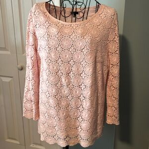 Talbots light pink knitt blouse.